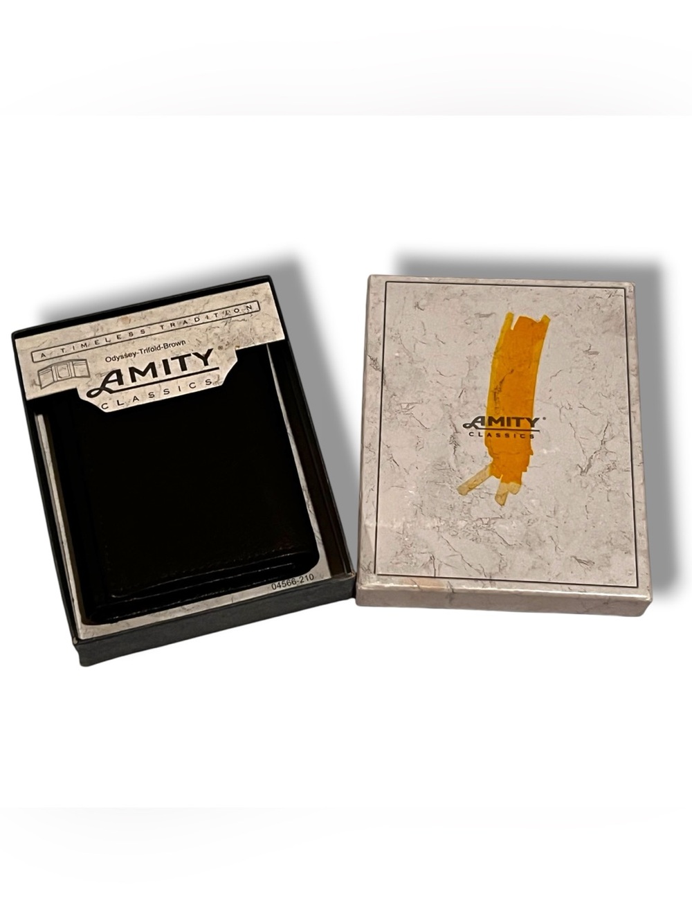 Amity Cowhide Leather Trifold Wallet Brown Vintage Men's Billfold New NOS F-1